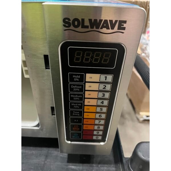 Scratch and Dent Solwave EM025FJT-S0SA00 Stainless Steel Commercial Microwave with Push Button Controls - 120V, 1000W