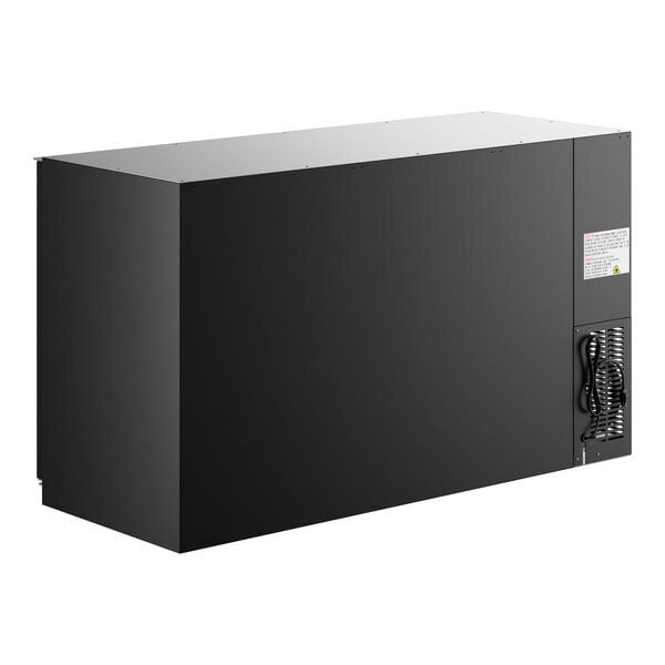 Scratch and Dent Avantco UBB-60-GT 60" Black Underbar Height Narrow Solid Door Back Bar Refrigerator with Galvanized Top and LED Lighting