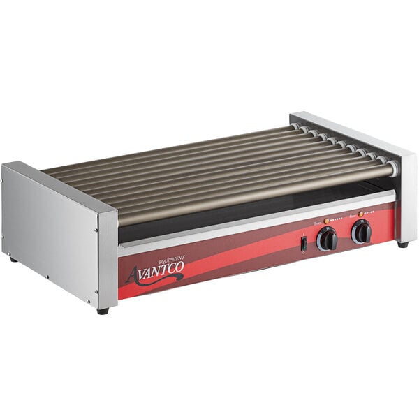 Scratch and Dent Avantco RG1850NS 50 Hot Dog Roller Grill with 11 Non-Stick Rollers - 120V, 1460W