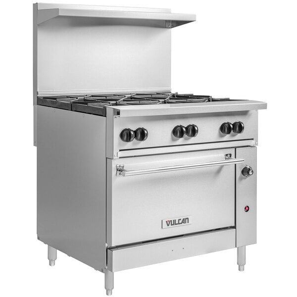 Scratch and Dent Vulcan 36S-6BN Endurance 6 Burner 36" Natural Gas Range with Standard Oven Base - 215,000 BTU