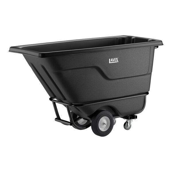 Scratch and Dent Lavex 0.5 Cubic Yard Black Heavy-Duty Tilt Truck / Trash Cart (850 lb. Capacity)