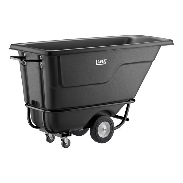 Scratch and Dent Lavex 0.5 Cubic Yard Black Heavy-Duty Tilt Truck / Trash Cart (850 lb. Capacity)