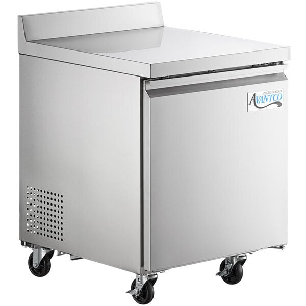 Scratch and Dent Avantco SS-WT-27F-HC 27" One Door Worktop Freezer with 3 1/2" Backsplash