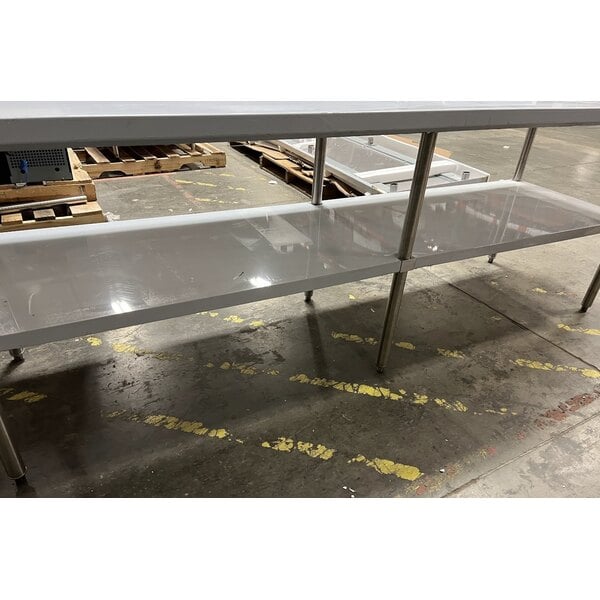 Scratch and Dent Regency 30" x 96" 16-Gauge Stainless Steel Commercial Work Table with 4" Backsplash and Undershelf