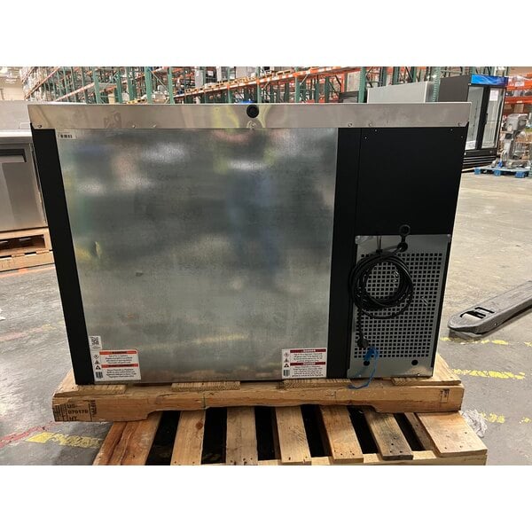 Scratch and Dent True TBB24-48-2S-Z1-SFT-B-1 48 1/8" Black Solid Door Back Bar Refrigerator with Stainless Finished Top and LED Lighting