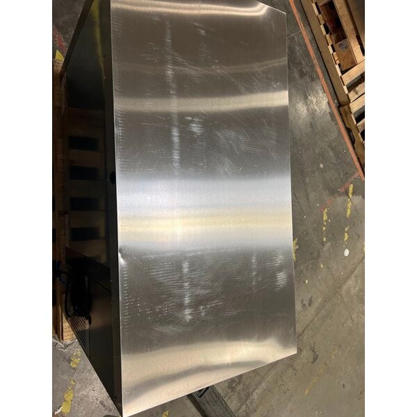 Scratch and Dent True TBB24-48-2S-Z1-SFT-B-1 48 1/8" Black Solid Door Back Bar Refrigerator with Stainless Finished Top and LED Lighting