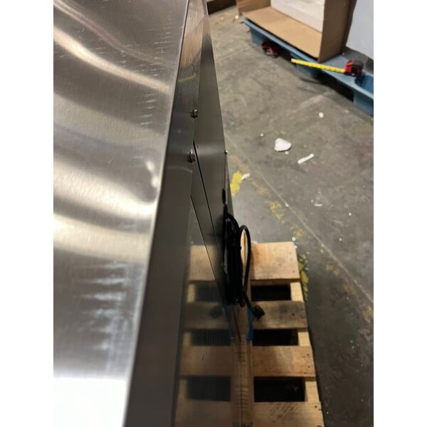 Scratch and Dent True TBB24-48-2S-Z1-SFT-B-1 48 1/8" Black Solid Door Back Bar Refrigerator with Stainless Finished Top and LED Lighting