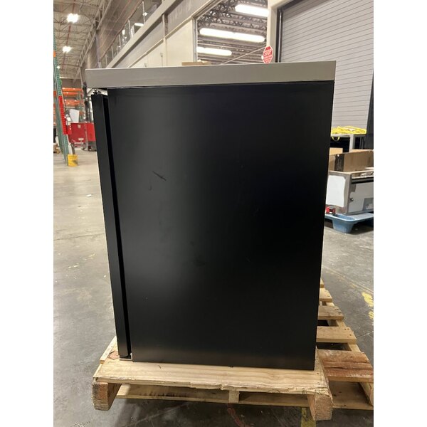 Scratch and Dent True TBB24-48-2S-Z1-SFT-B-1 48 1/8" Black Solid Door Back Bar Refrigerator with Stainless Finished Top and LED Lighting