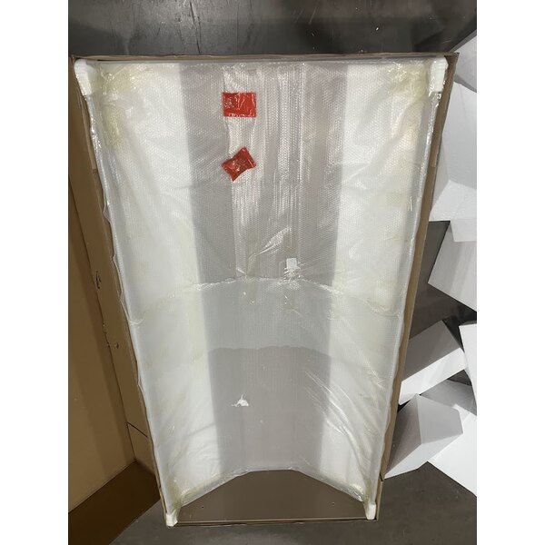 Scratch and Dent ServIt Five Pan Open Well Electric Steam Table with 2-Sided Sneeze Guard, (2) Fixed Tray Slides, and Casters - 208/240V, 3750W