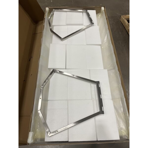 Scratch and Dent ServIt Five Pan Open Well Electric Steam Table with 2-Sided Sneeze Guard, (2) Fixed Tray Slides, and Casters - 208/240V, 3750W