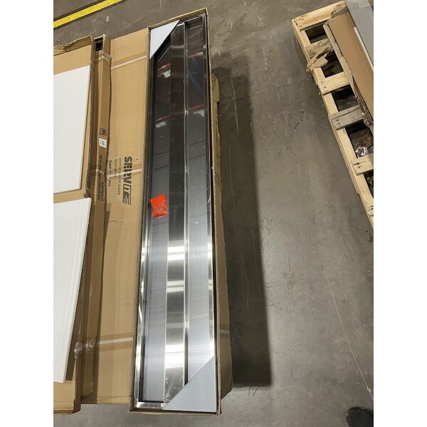 Scratch and Dent ServIt Five Pan Open Well Electric Steam Table with 2-Sided Sneeze Guard, (2) Fixed Tray Slides, and Casters - 208/240V, 3750W