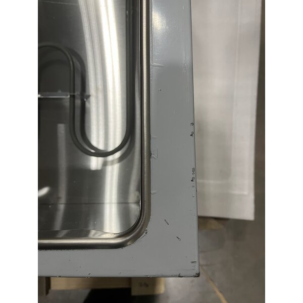 Scratch and Dent ServIt Five Pan Open Well Electric Steam Table with 2-Sided Sneeze Guard, (2) Fixed Tray Slides, and Casters - 208/240V, 3750W