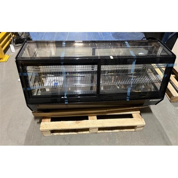 Scratch and Dent Avantco BCSS-60-HC 60" Black Self-Serve Refrigerated Countertop Bakery Display Case with LED Lighting