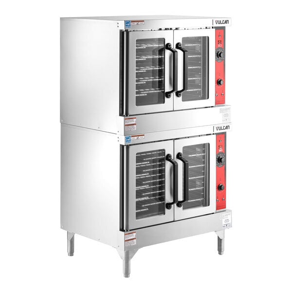 Scratch and Dent Vulcan VC44GD-NAT Natural Gas Double Deck Full Size Gas Convection Oven with Solid State Controls - 100,000 BTU