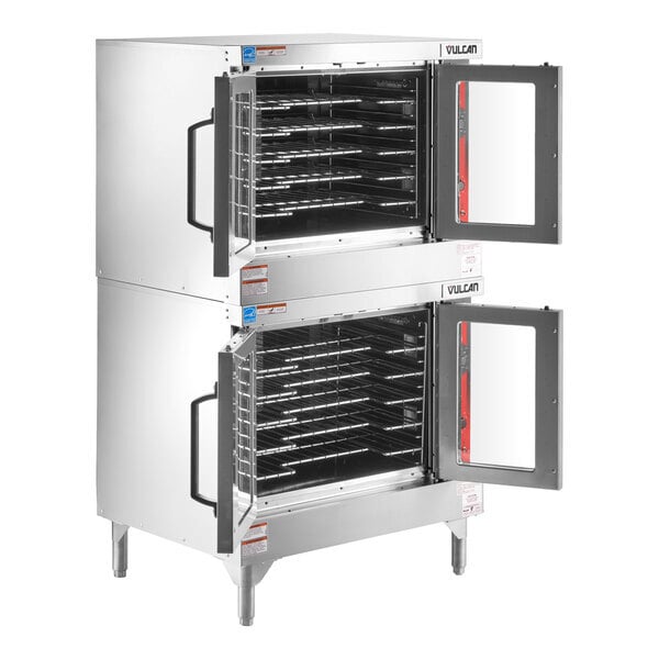 Scratch and Dent Vulcan VC44GD-NAT Natural Gas Double Deck Full Size Gas Convection Oven with Solid State Controls - 100,000 BTU