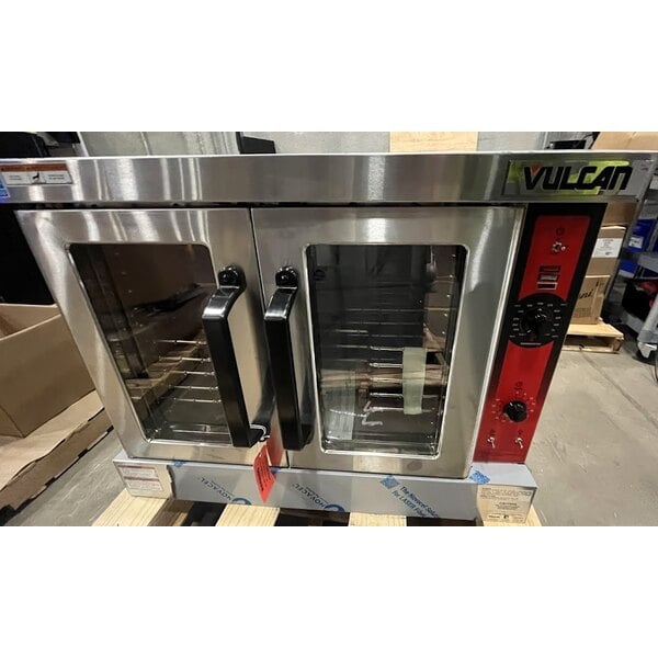 Scratch and Dent Vulcan VC44GD-NAT Natural Gas Double Deck Full Size Gas Convection Oven with Solid State Controls - 100,000 BTU