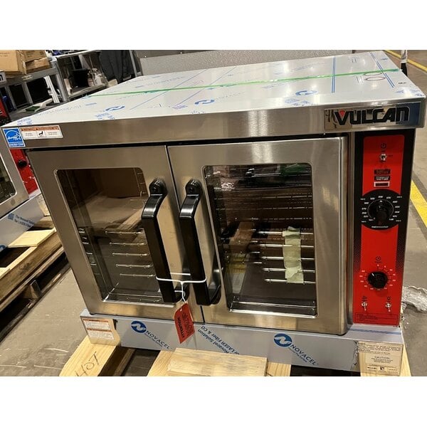 Scratch and Dent Vulcan VC44GD-NAT Natural Gas Double Deck Full Size Gas Convection Oven with Solid State Controls - 100,000 BTU