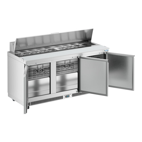 Scratch and Dent Avantco ZPT-71-FB-HC 71" 3 Door Front Breathing Cutting Top Refrigerated Sandwich Prep Table