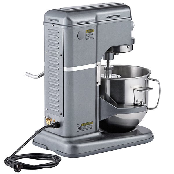 Scratch and Dent Avantco MIX8GY Dark Gray 8 Qt. Bowl Lift Countertop Mixer with Standard Accessories - 120V, 4/5 hp
