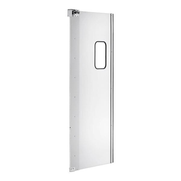 Scratch and Dent Regency Single Aluminum Swinging Traffic Door with 9" x 14" Window - 36" x 84" Door Opening
