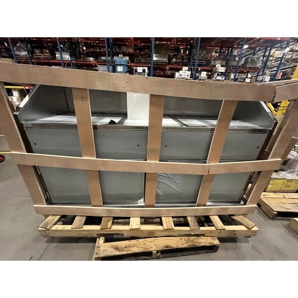 Scratch and Dent Regency 193PB74S 74" Standard Stainless Steel Portable Bar with Two Removable Speed Rails, Ice Bin, and Removable Ice Bin Cover