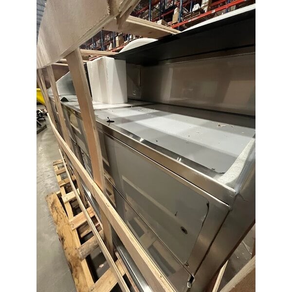 Scratch and Dent Regency 193PB74S 74" Standard Stainless Steel Portable Bar with Two Removable Speed Rails, Ice Bin, and Removable Ice Bin Cover