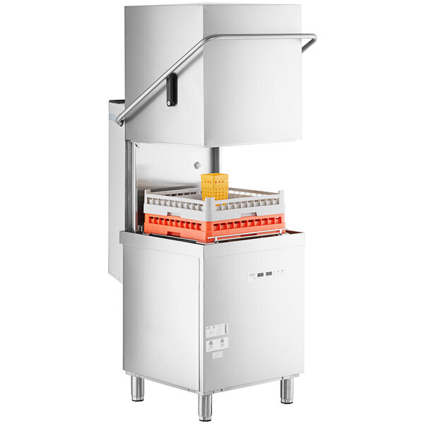 Scratch and Dent MainStreet Equipment HTDT Single Rack High-Temperature Door-Type Dish Machine with Booster Heater - 208-240V, 1 Phase