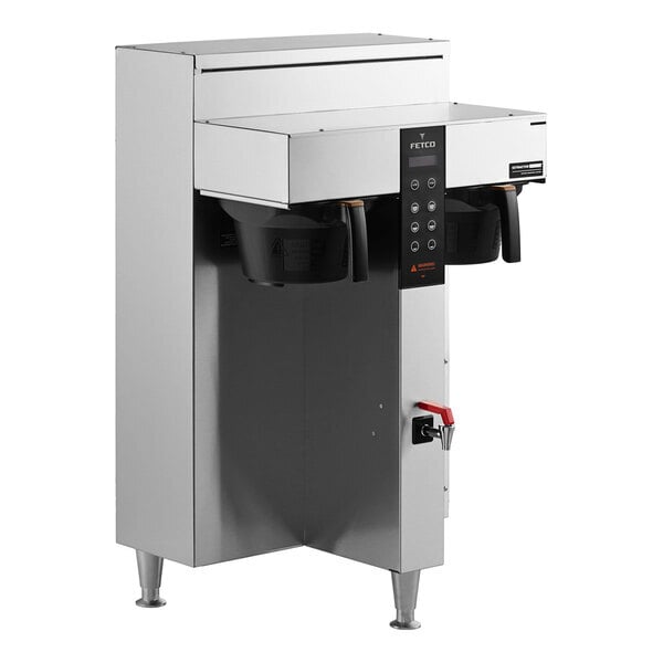Scratch and Dent Fetco CBS-1252 Plus Series Twin Automatic Digital Coffee Brewer With Plastic Brew Basket - 208/240V, 6000W