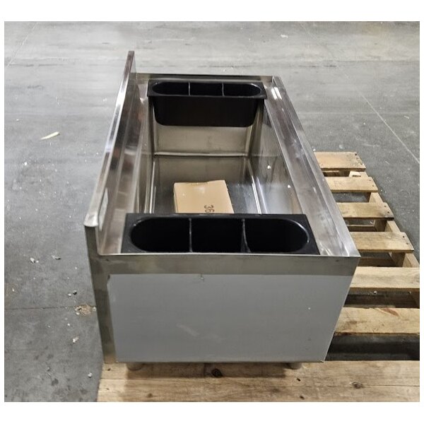 Scratch and Dent Regency IB213612 21" x 36" Stainless Steel Underbar Ice Bin with Bottle Holders - 119 lb.