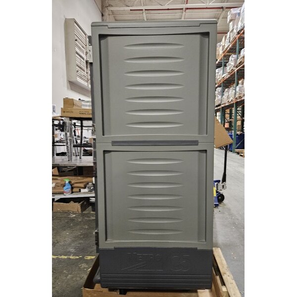 Scratch and Dent Metro C539-HLDC-4 C5 3 Series Insulated Low Wattage Full Size Hot Holding Cabinet with Fixed Wire Slides and Clear Dutch Doors - Gray