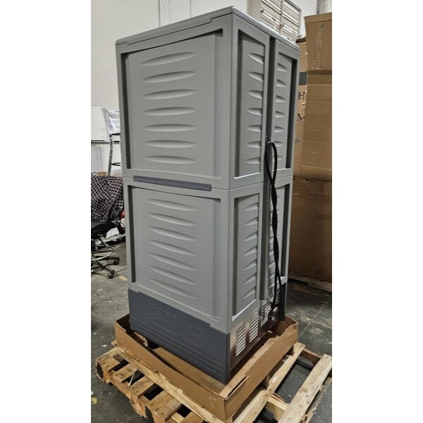 Scratch and Dent Metro C539-HLDC-4 C5 3 Series Insulated Low Wattage Full Size Hot Holding Cabinet with Fixed Wire Slides and Clear Dutch Doors - Gray