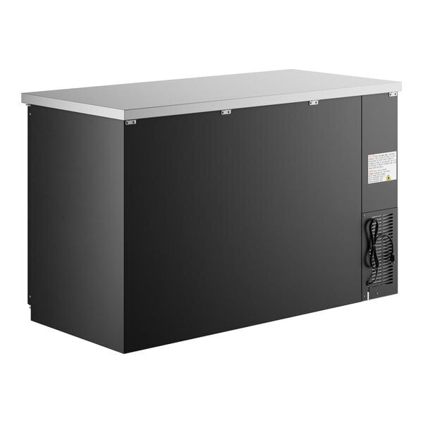 Scratch and Dent Avantco UBB-2G-HC 59" Black Counter Height Glass Door Back Bar Refrigerator with LED Lighting