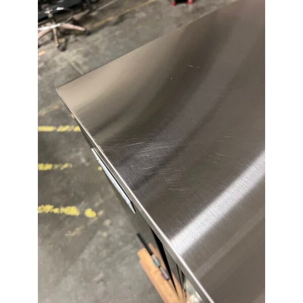 Scratch and Dent Avantco UBB-2G-HC 59" Black Counter Height Glass Door Back Bar Refrigerator with LED Lighting