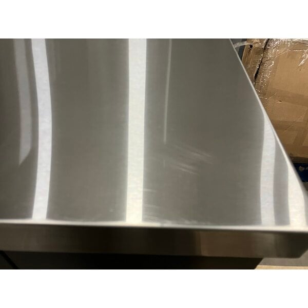 Scratch and Dent Avantco UBB-48S-HC 48" Black Counter Height Narrow Sliding Glass Door Back Bar Refrigerator with LED Lighting