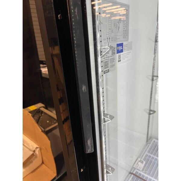 Scratch and Dent Avantco GDS-47-HC 53" Black Customizable Sliding Glass Door Merchandiser Refrigerator with LED Lighting