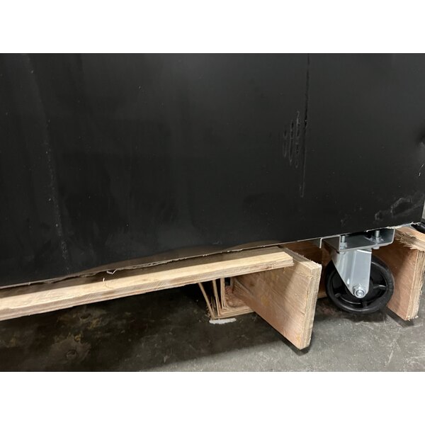 Scratch and Dent Avantco GDS-47-HC 53" Black Customizable Sliding Glass Door Merchandiser Refrigerator with LED Lighting