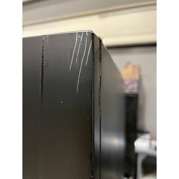 Scratch and Dent Avantco GDS-47-HC 53" Black Customizable Sliding Glass Door Merchandiser Refrigerator with LED Lighting