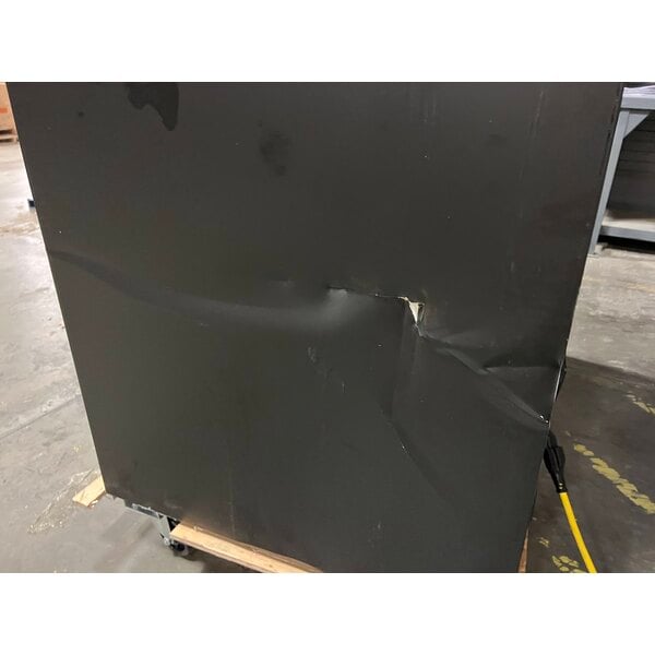 Scratch and Dent Avantco GDS-47-HC 53" Black Customizable Sliding Glass Door Merchandiser Refrigerator with LED Lighting