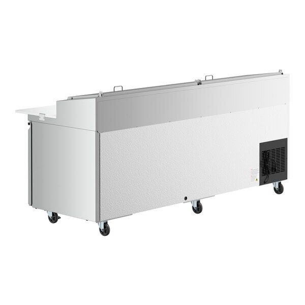 Scratch and Dent Avantco SSPPT-3 94" 3 Door Refrigerated Pizza Prep Table