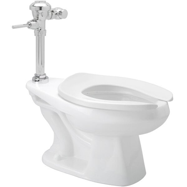 Scratch and Dent Zurn Elkay One Z.WC3.AM Manual Toilet System with ADA Height Floor Mounted Toilet and Flush Valve - 1.1 GPF