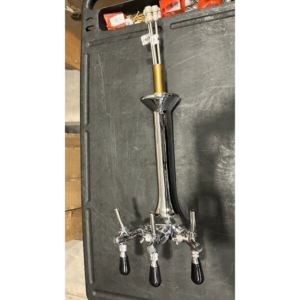 Scratch and Dent Narvon C3A Chrome-Plated Column Tap Water Dispenser with 3 Taps