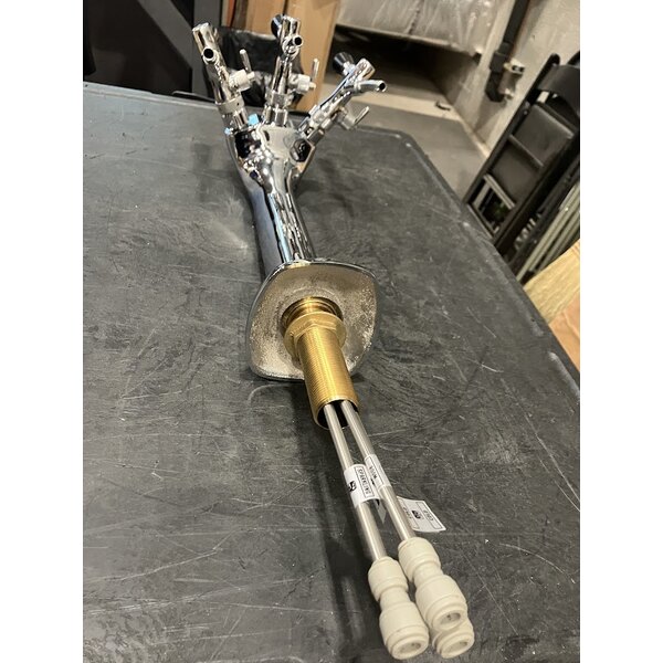 Scratch and Dent Narvon C3A Chrome-Plated Column Tap Water Dispenser with 3 Taps