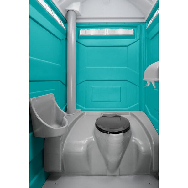Scratch and Dent PolyJohn PJN3-1000 Aqua Portable Restroom with Translucent Top - Assembled