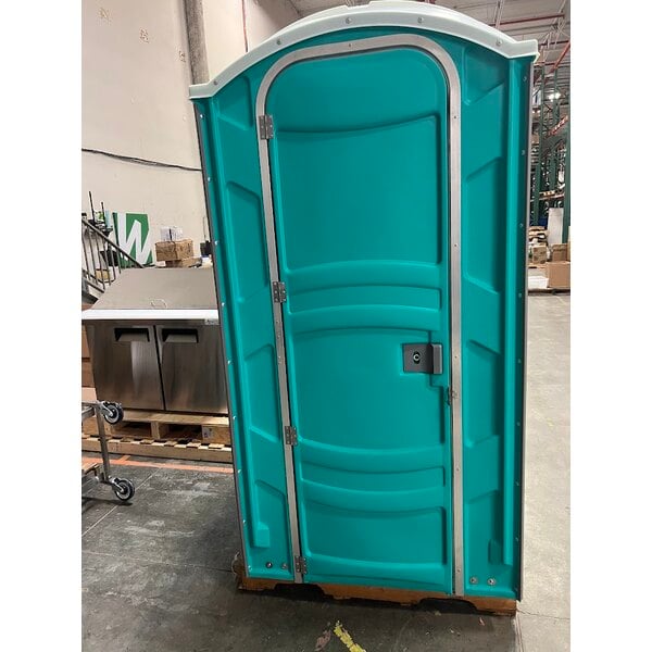 Scratch and Dent PolyJohn PJN3-1000 Aqua Portable Restroom with Translucent Top - Assembled