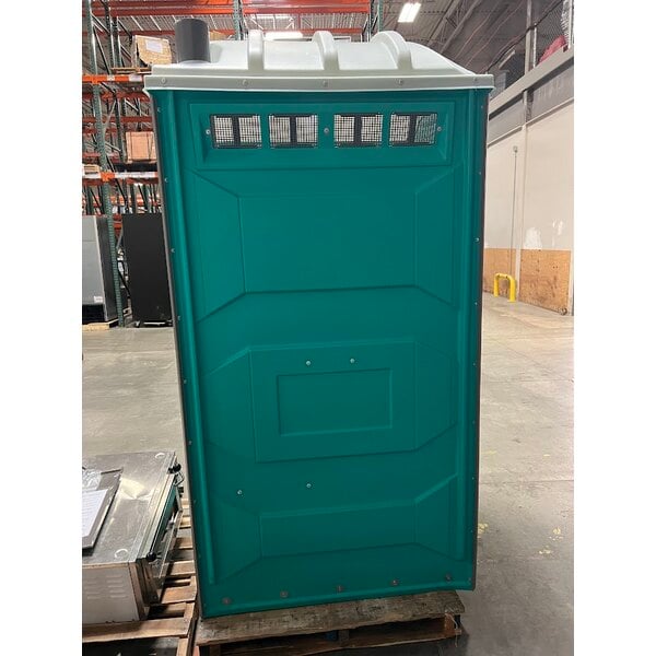 Scratch and Dent PolyJohn PJN3-1000 Aqua Portable Restroom with Translucent Top - Assembled
