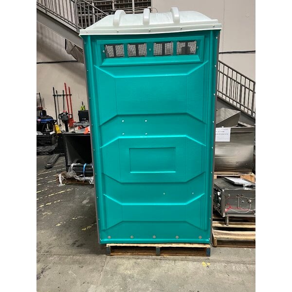 Scratch and Dent PolyJohn PJN3-1000 Aqua Portable Restroom with Translucent Top - Assembled