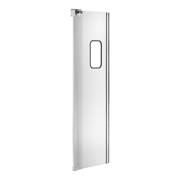 Scratch and Dent Regency Single Aluminum Swinging Traffic Door with 9" x 14" Window - 30" x 84" Door Opening