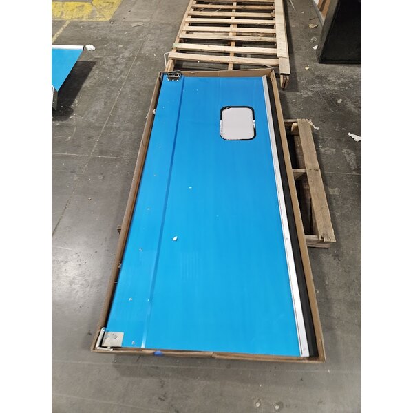 Scratch and Dent Regency Single Aluminum Swinging Traffic Door with 9" x 14" Window - 30" x 84" Door Opening