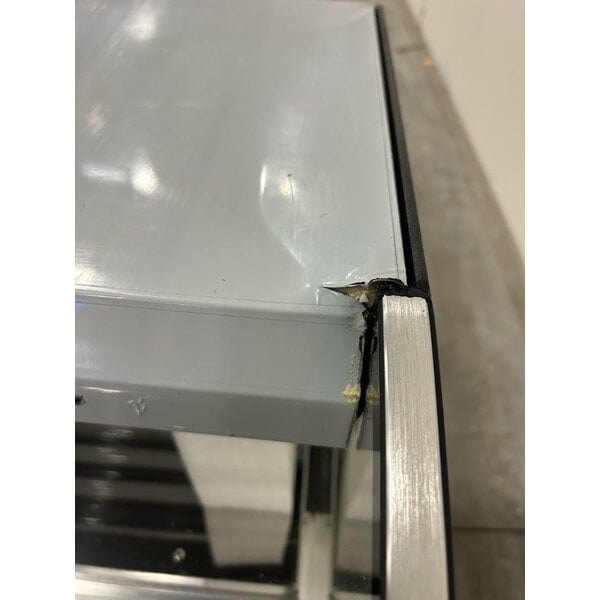 Scratch and Dent Avantco HAC-36-B 35 3/8" Black Horizontal Air Curtain Merchandiser with 1 Shelf and LED Lighting - 115V