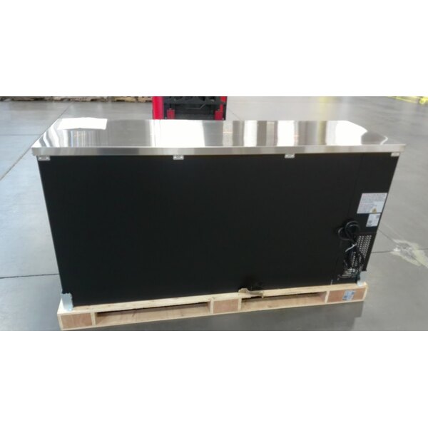 Scratch and Dent Avantco UBB-72-HC 73" Black Counter Height Narrow Solid Door Back Bar Refrigerator with LED Lighting